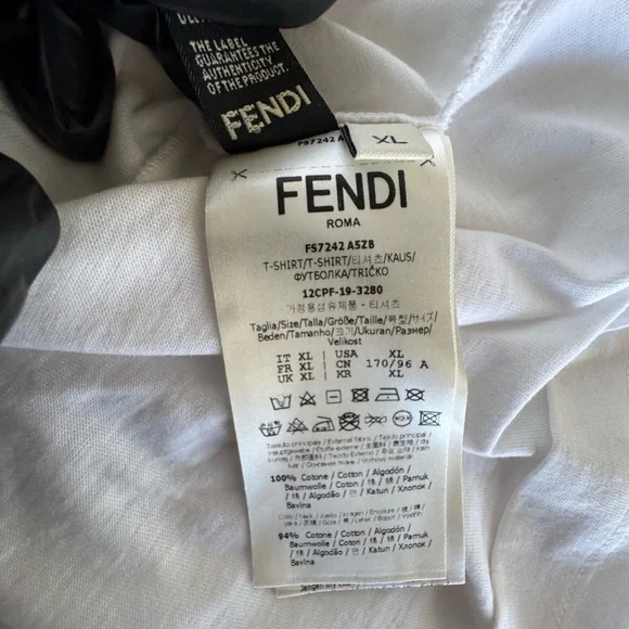 Fendi White Gloria T-Shirt, Unisex.